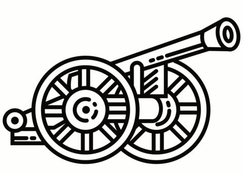 Civil War Cannon Coloring Page